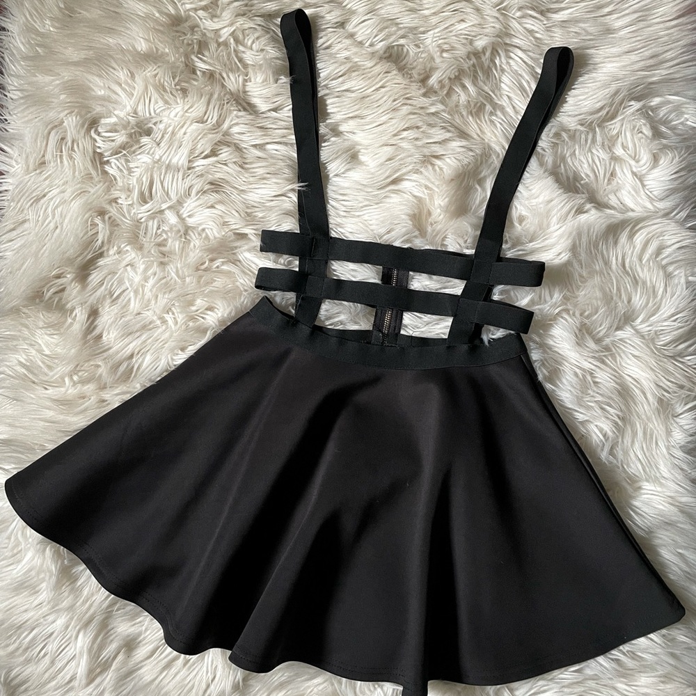 Suspender Skater Dress Black